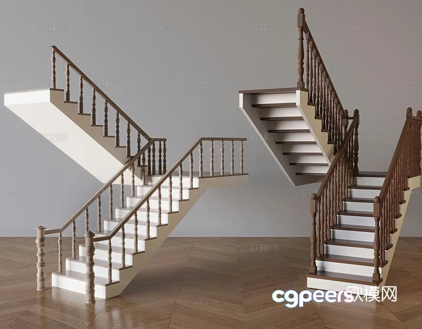 New Chinese style staircase escalator step 3D model