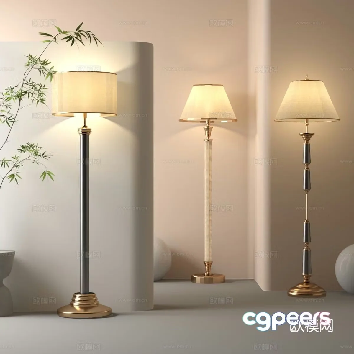 New Chinese floor lamp 3D model
