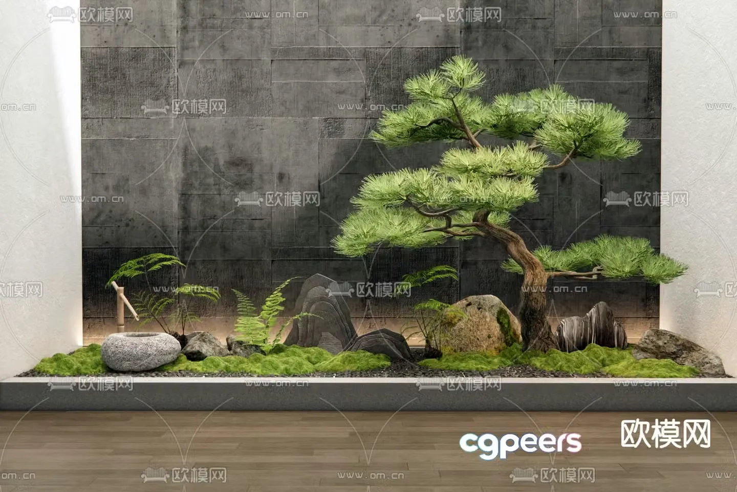 Indoor landscape landscaping courtyard sketch 3d model