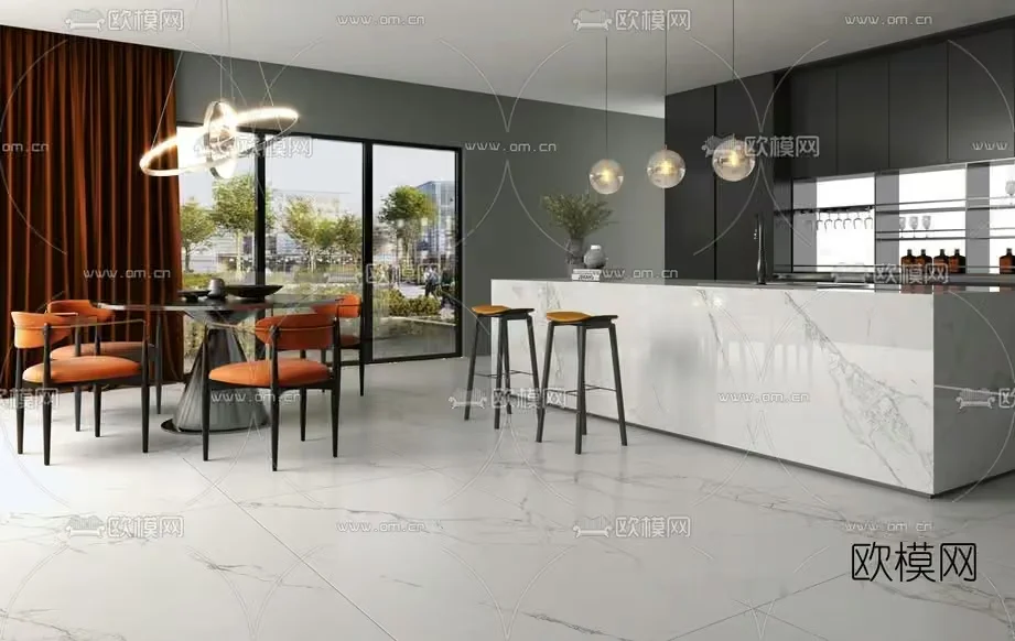 Modern Dining Room 3D Model – 10521 – VRAY Render