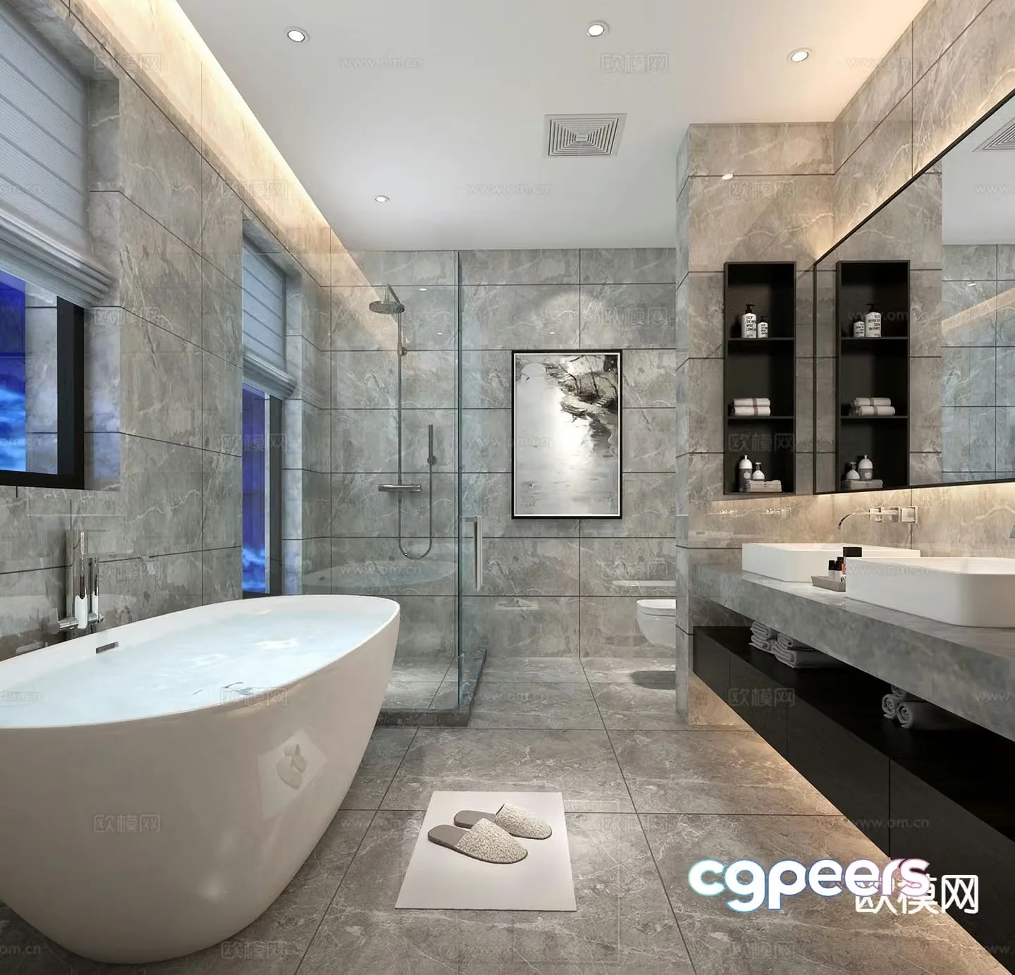 Modern bathroom bathroom 3d model
