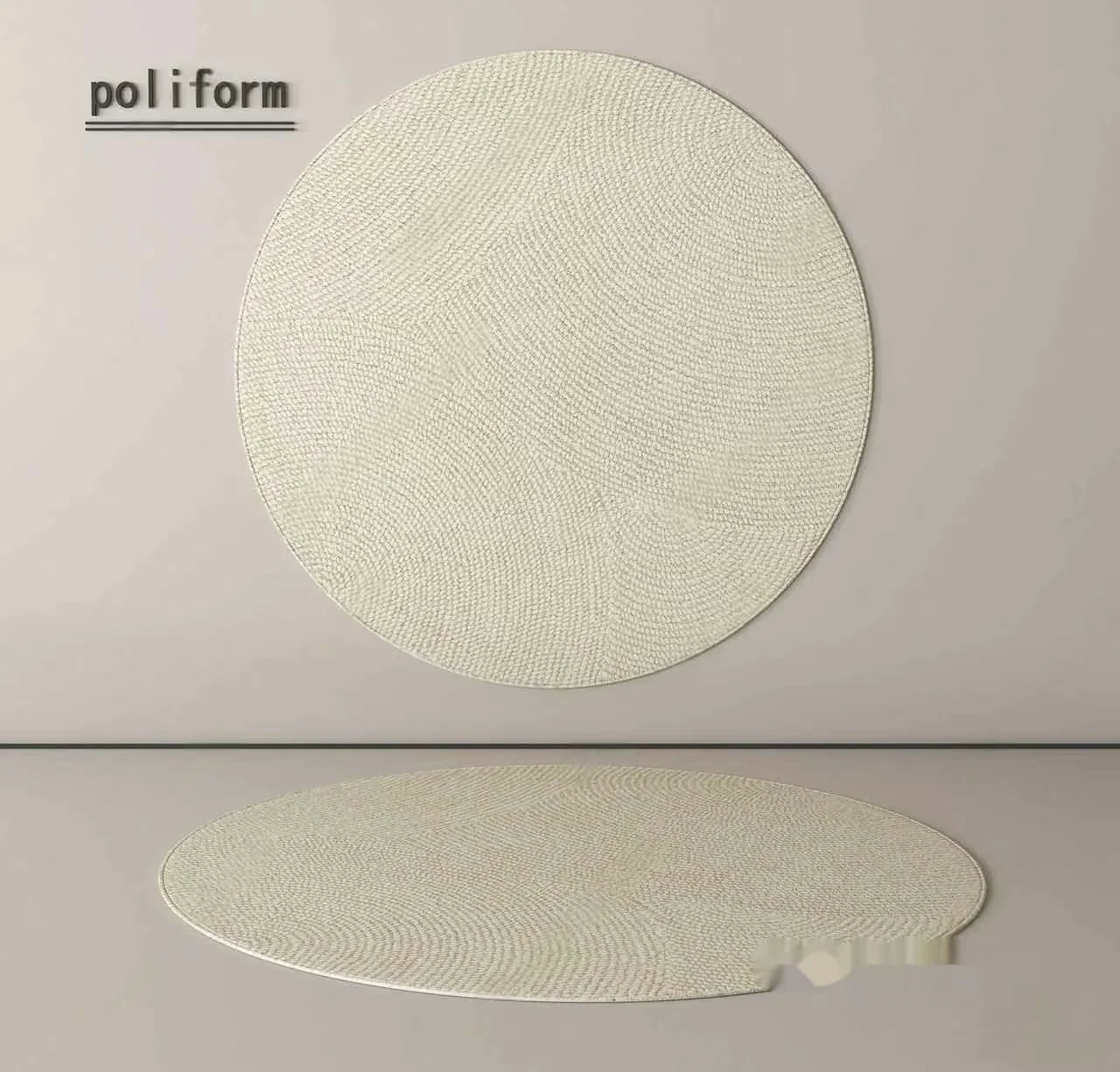 White Woven Circular Rug 3D Model – 17340 – VRAY Render