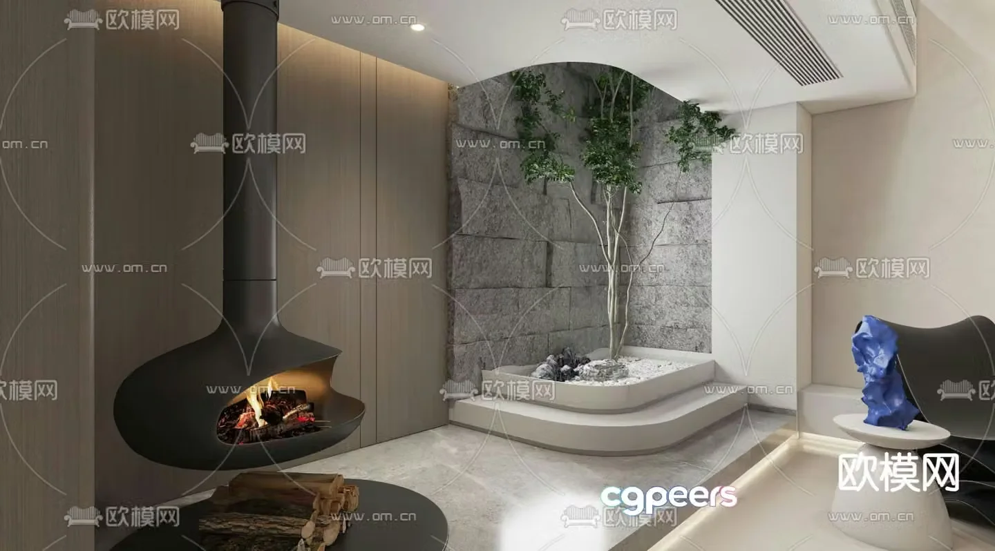 Interior landscape lightwell 3d model