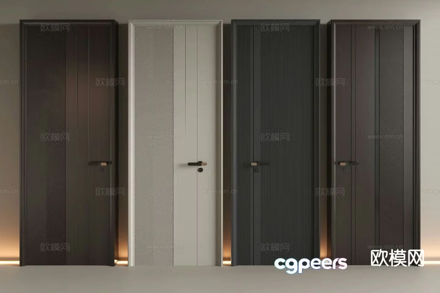 Modern Door Single Open Door Security Door Indoor Door 3D Model