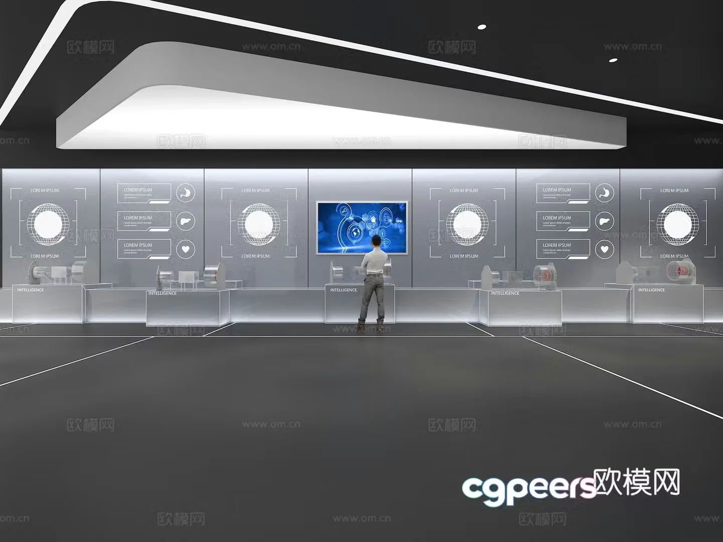 Cultural wall Corporate culture wall Display wall Theme wall Exhibition hall Campus culture Corridor 3D model