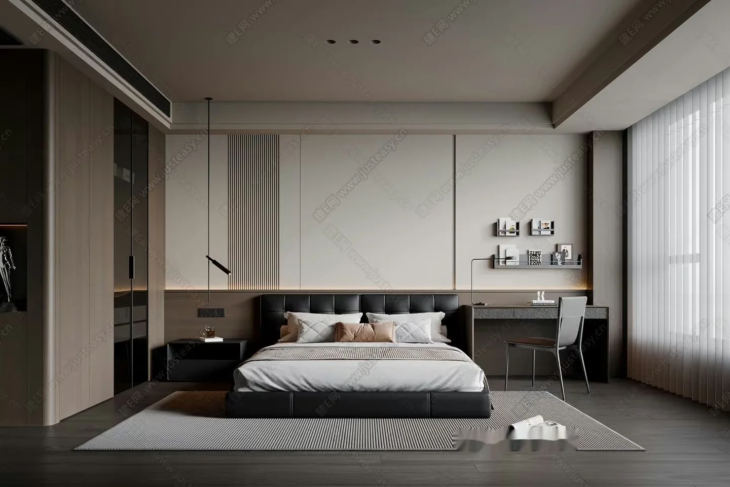 Modern Bedroom Design 3D Model – 9166 – VRAY Render