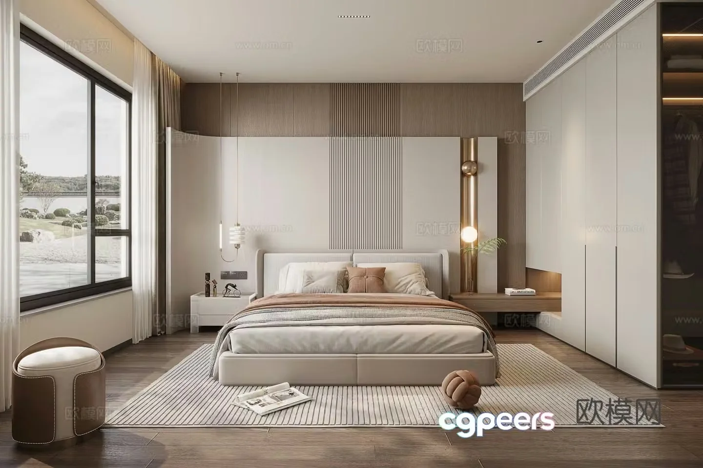 Modern bedroom master bedroom 3d model