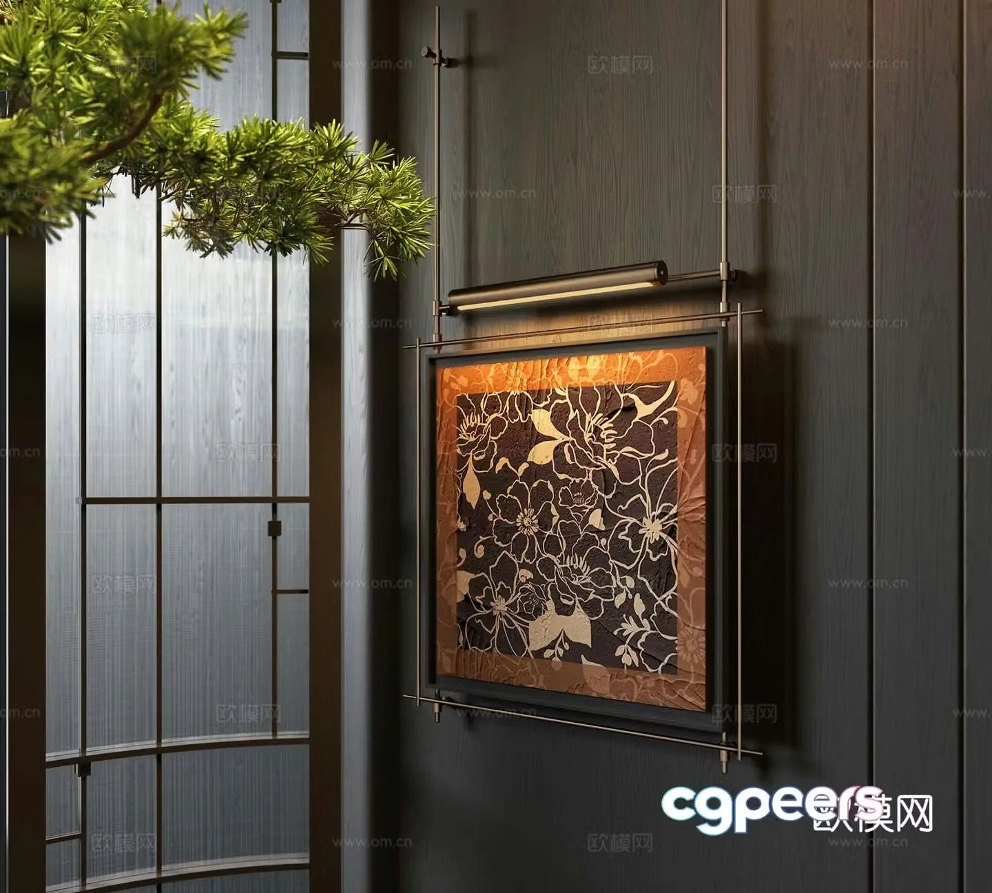 French decorative painting retro painting hanging painting 3D model