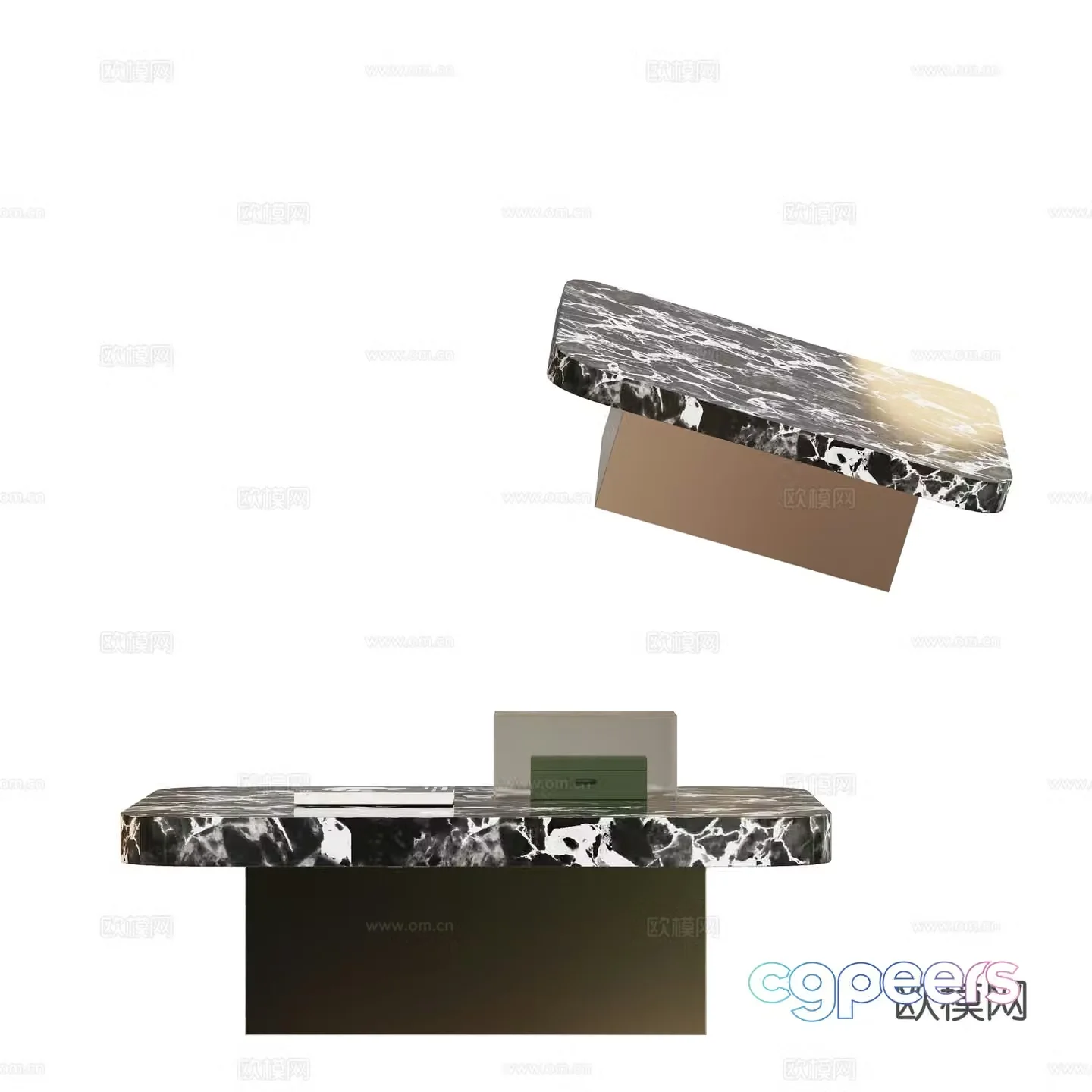 Place square coffee table marble coffee table 3d model