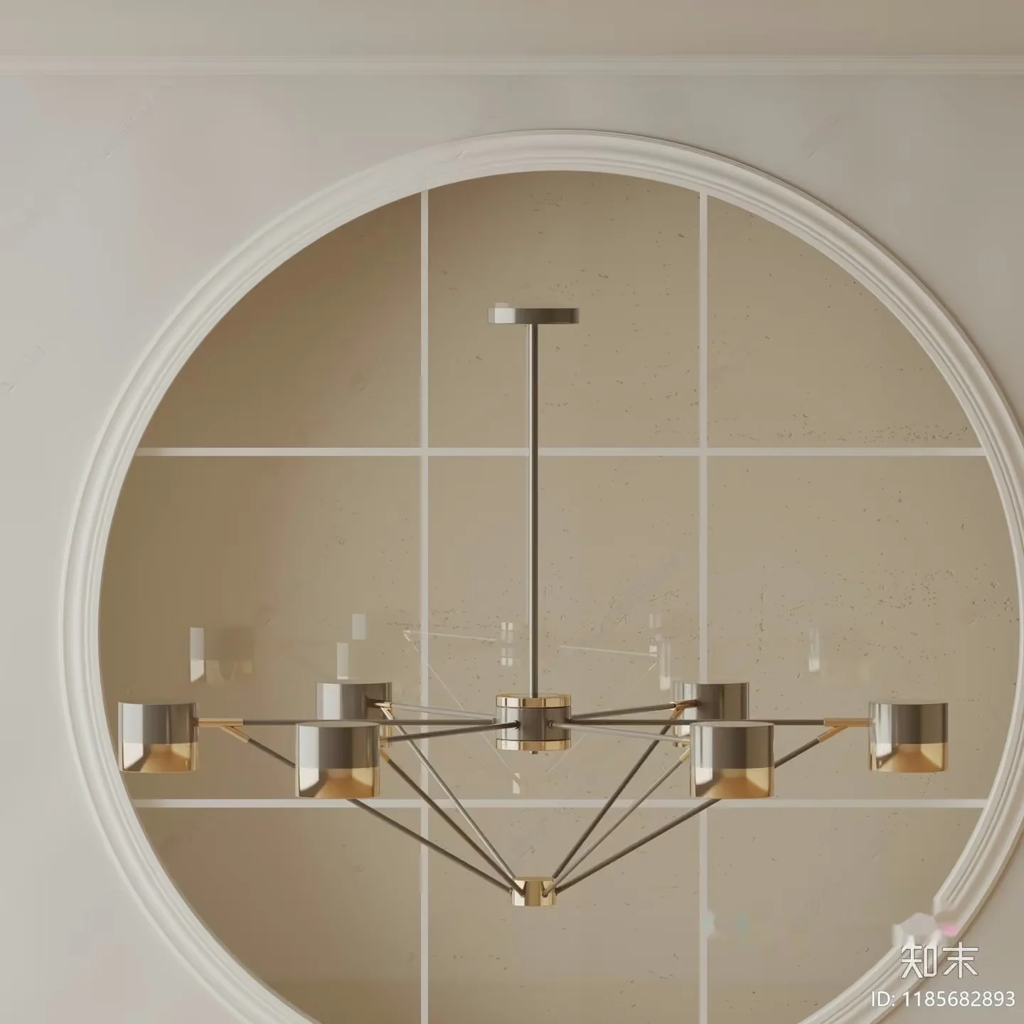 Gold Light Fixture 3D Model – 4008 – VRAY Render