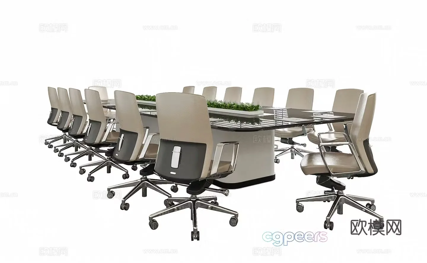 Modern conference table and chairs Conference table Office chair 3d model