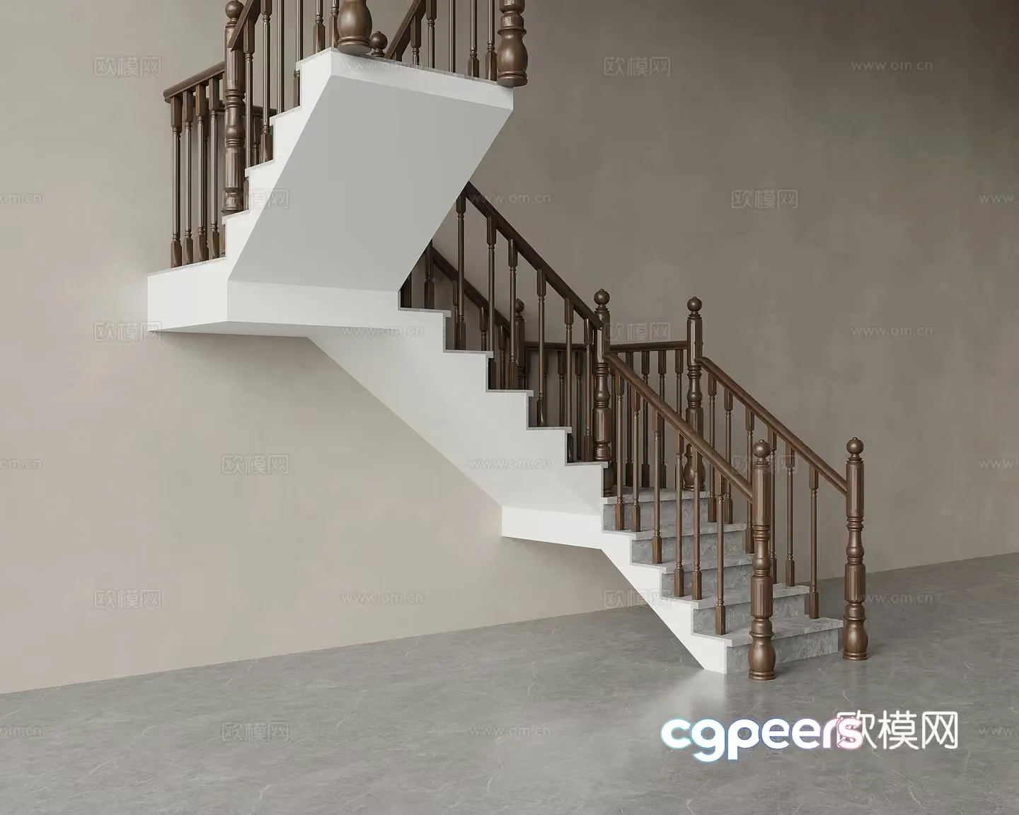 A Wooden Staircase 3D Model – 2679 – VRAY Render