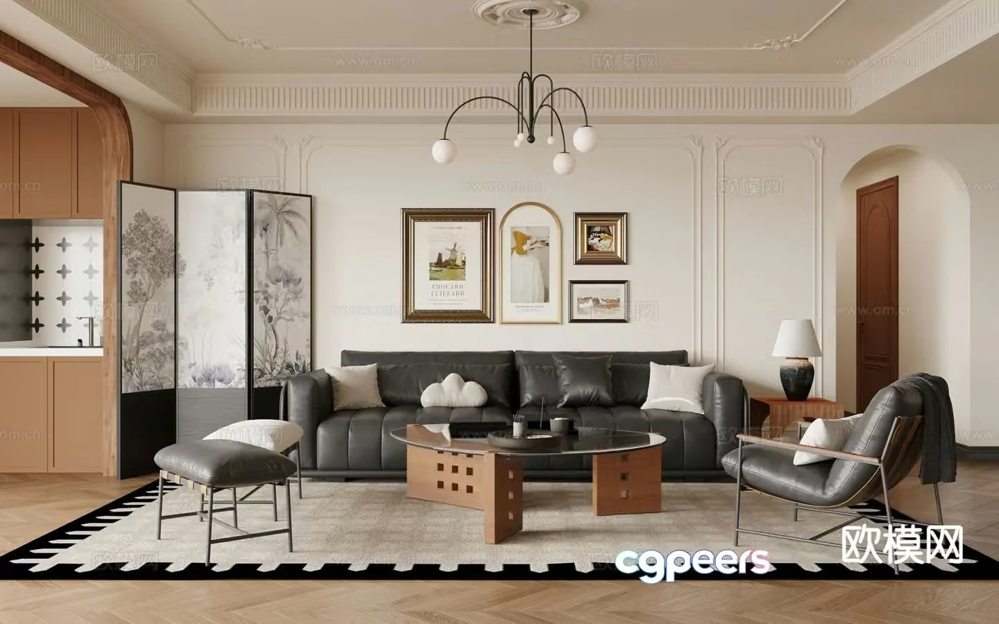 Medieval style living room 3D model