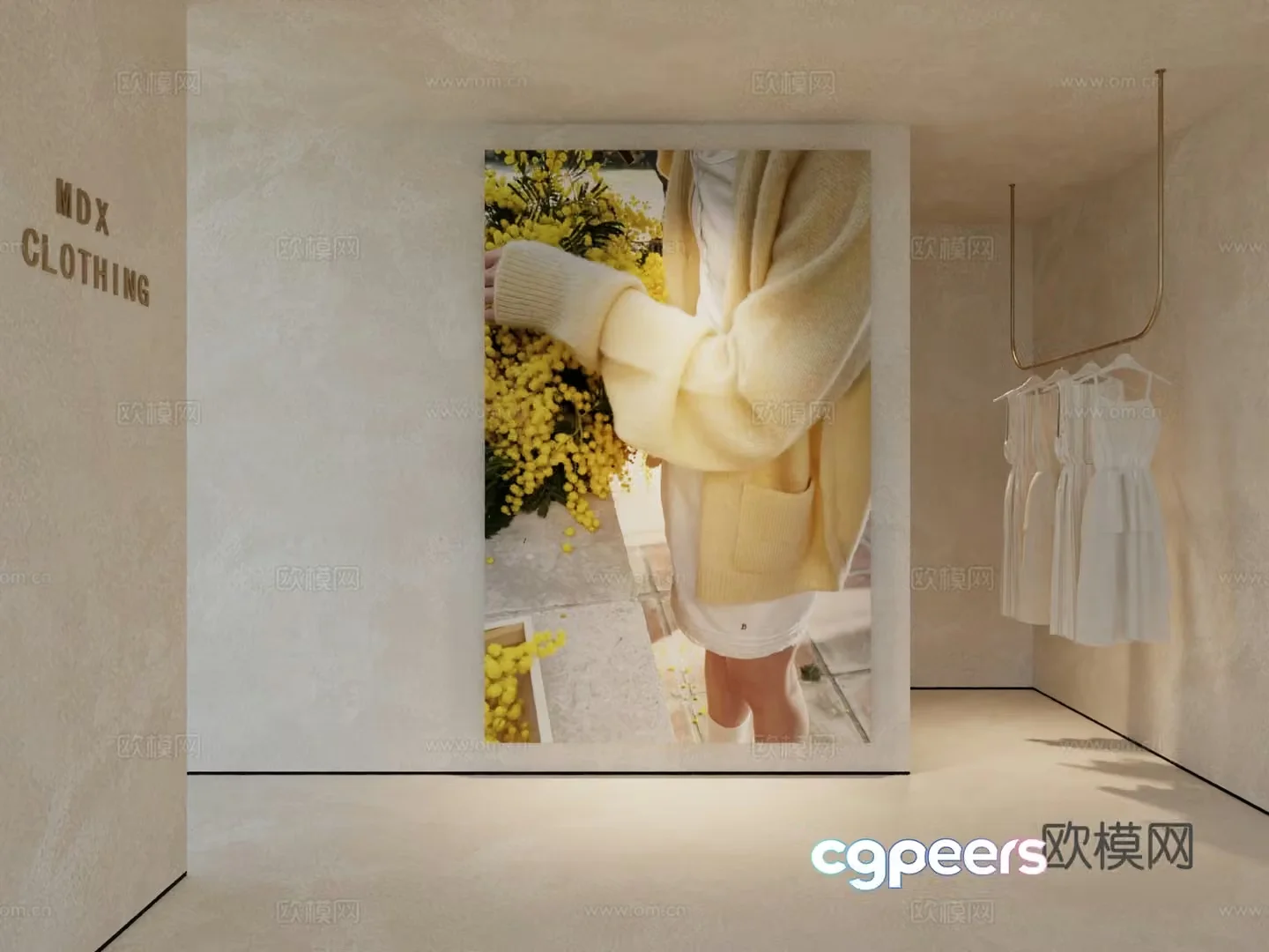 Modern workwear hanging painting poster hanging painting 3d model