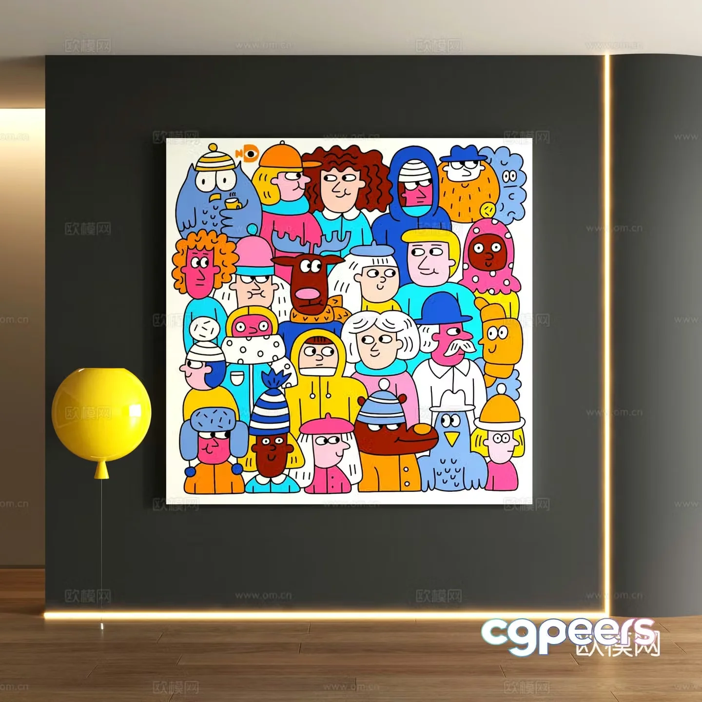 Dopamine decorative painting 3d model