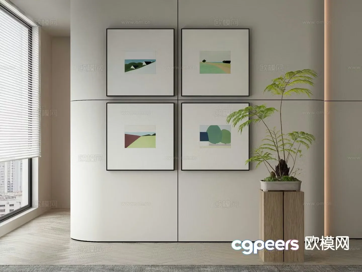 Wabi-sabi art painting abstract painting decorative painting 3d model