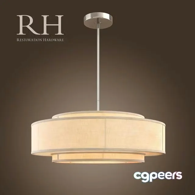 3ds Max Free – RH THREE-TIER LINEN BANDED PENDANT – 36