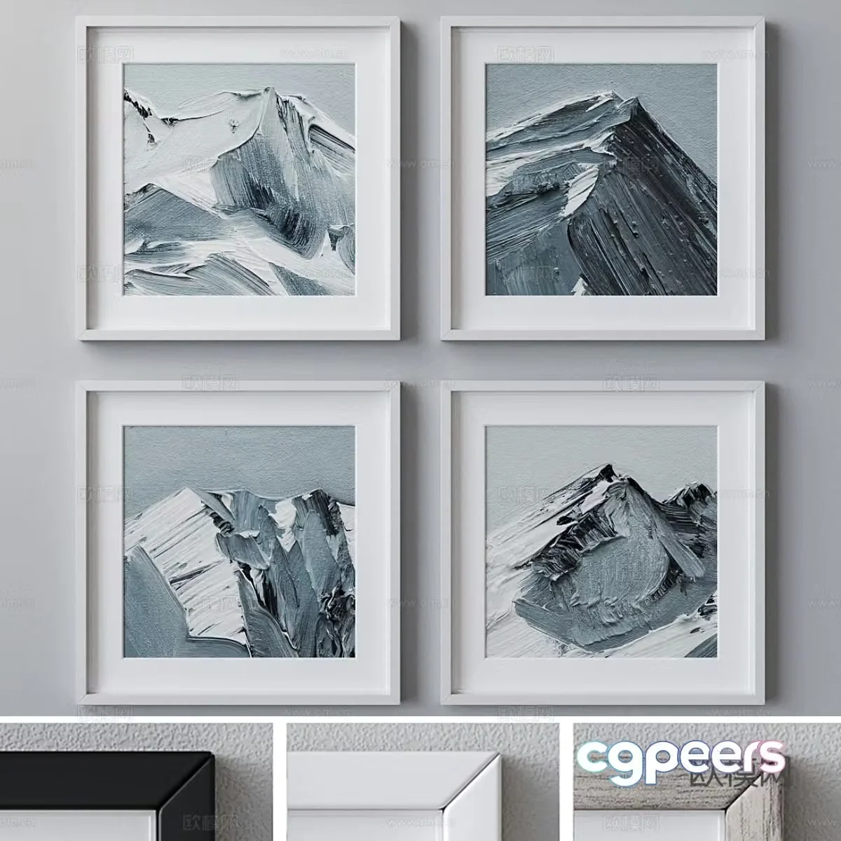 Oil painting texture painting decorative painting 3d model