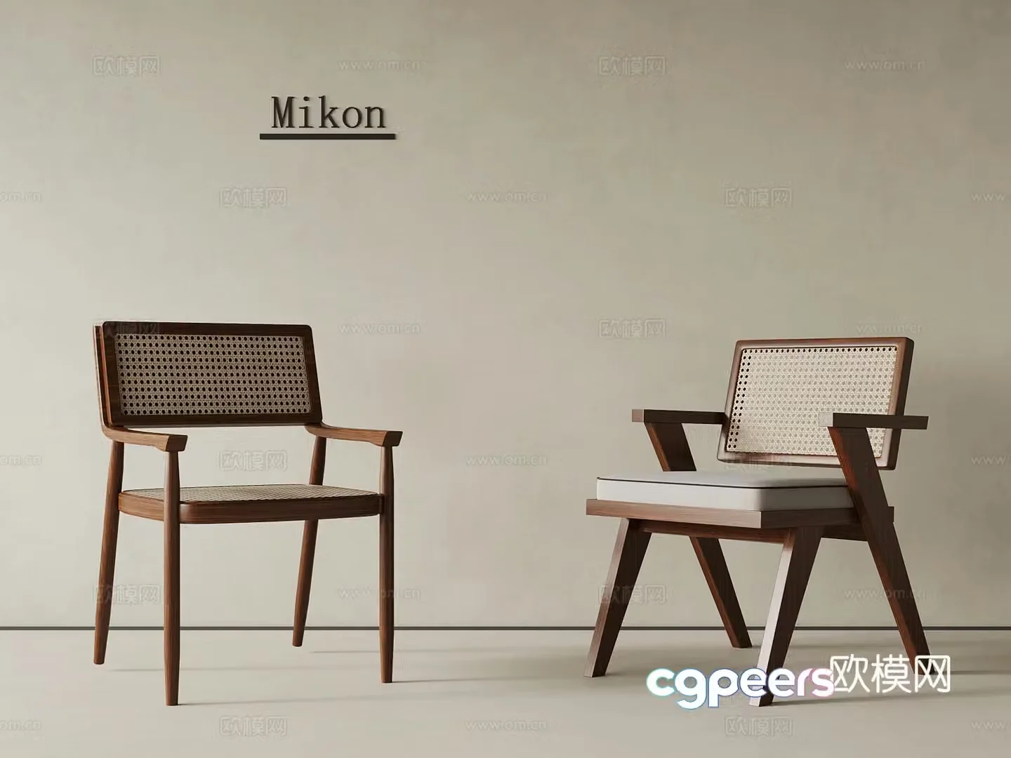 Medium style leisure chair rattan chair 3d model