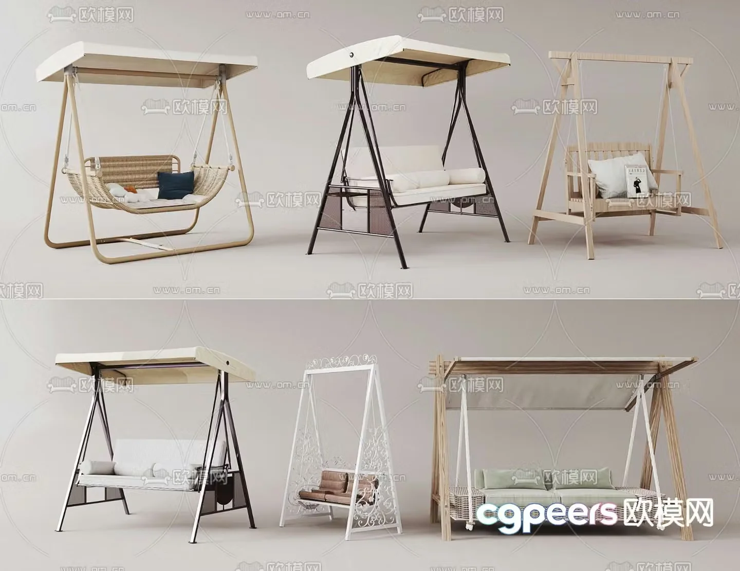 Outdoor swing courtyard hanging chair balcony chair 3d model