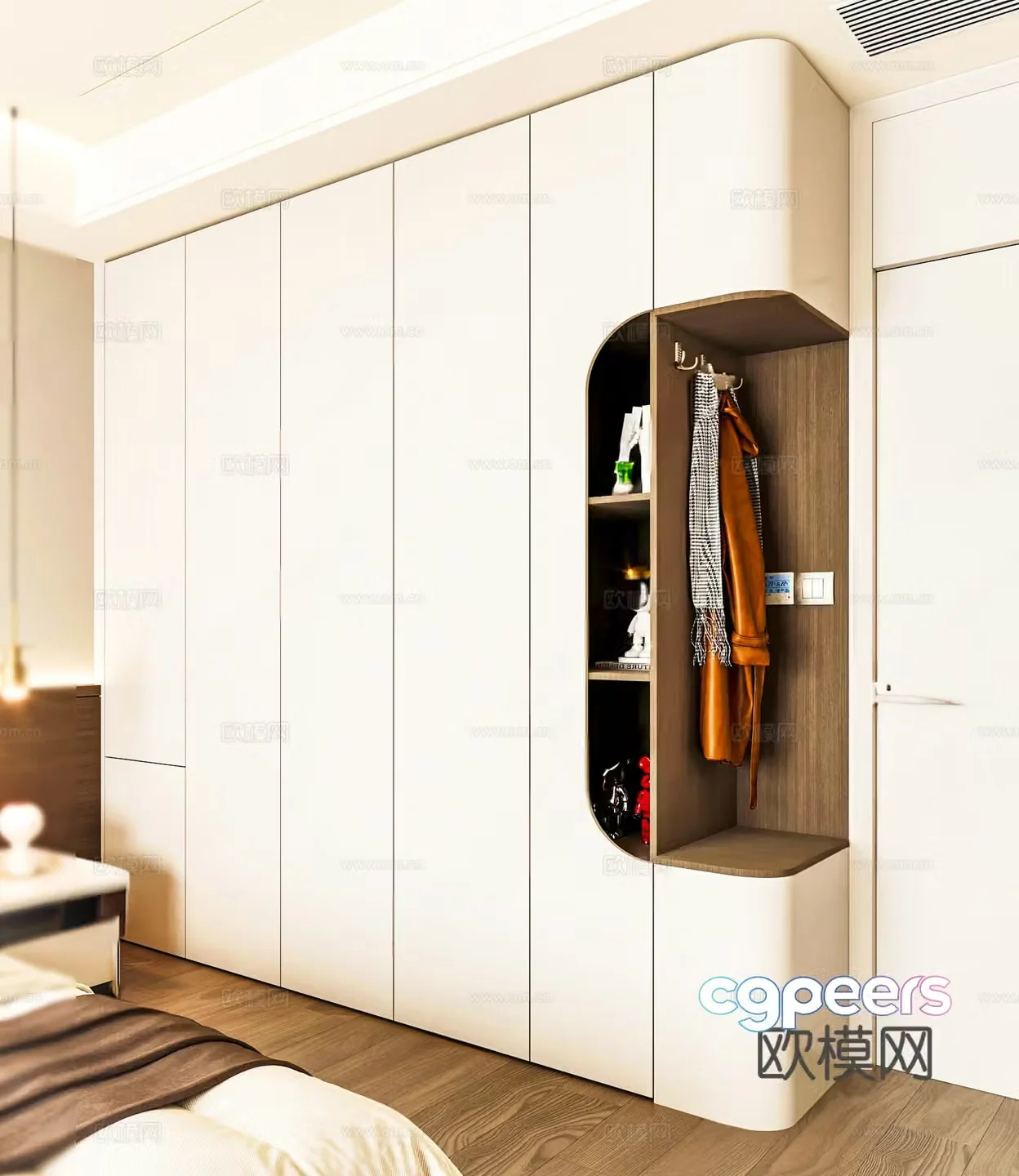 Modern Wardrobe Corner Wardrobe Wooden Wardrobe 3D Model
