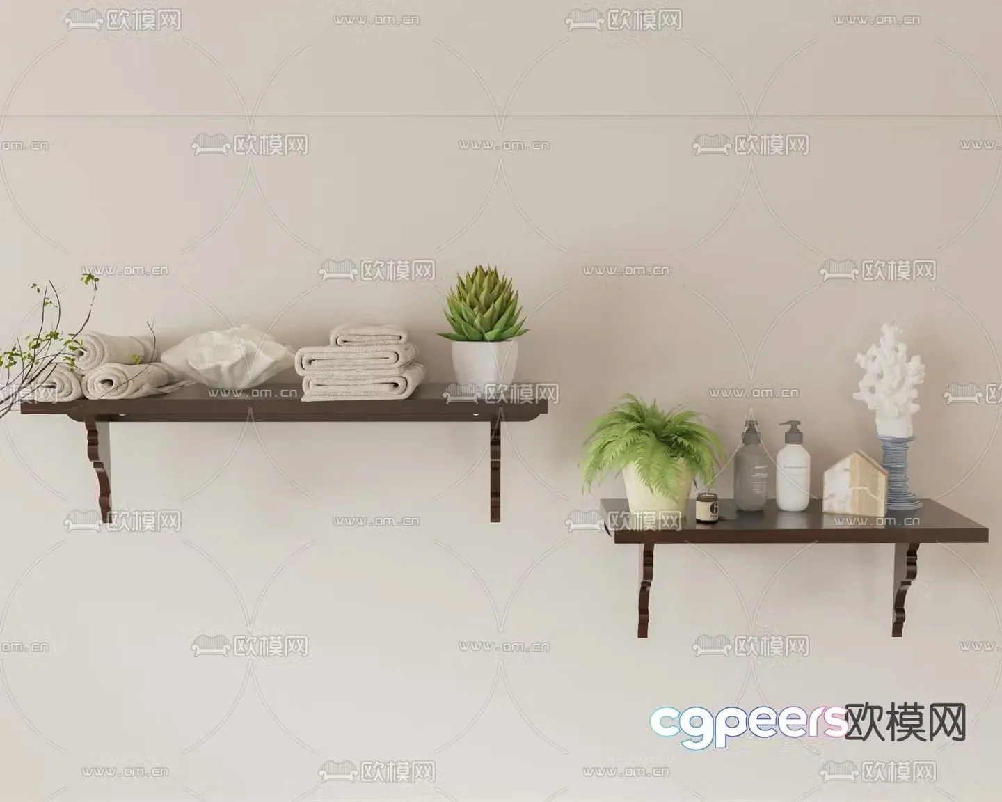 Layered wall shelf 3D model