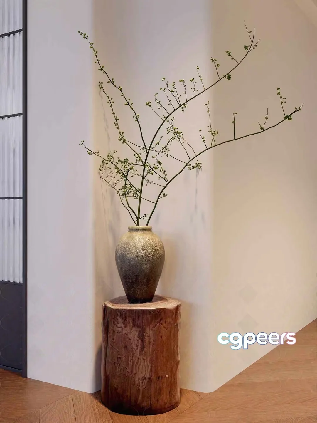 A Vase With A Branch 3D Model – 8657 – VRAY Render