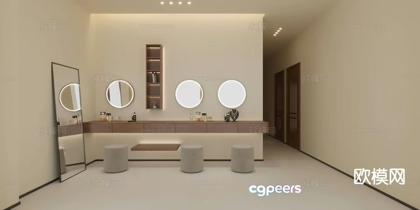 Light luxury dressing table makeup table 3d model