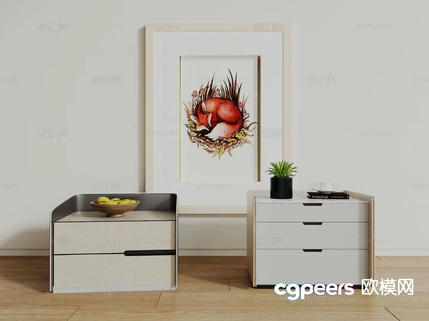 bedside table 3d model