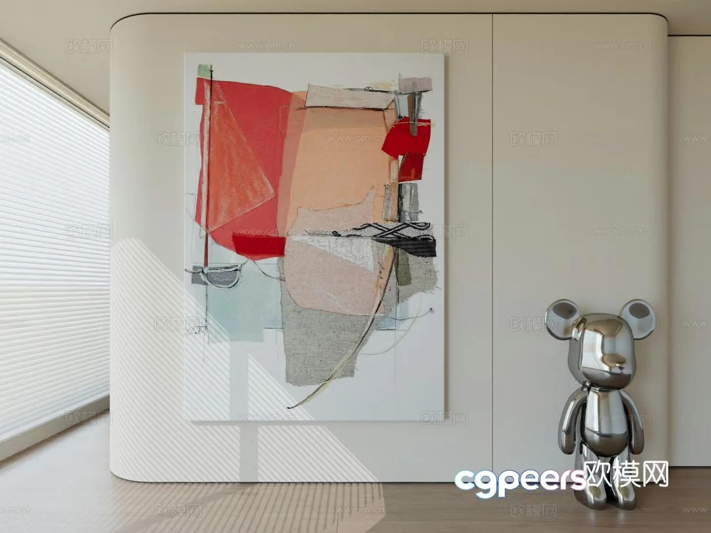 Modern minimalist hanging painting abstract art hanging painting 3d model