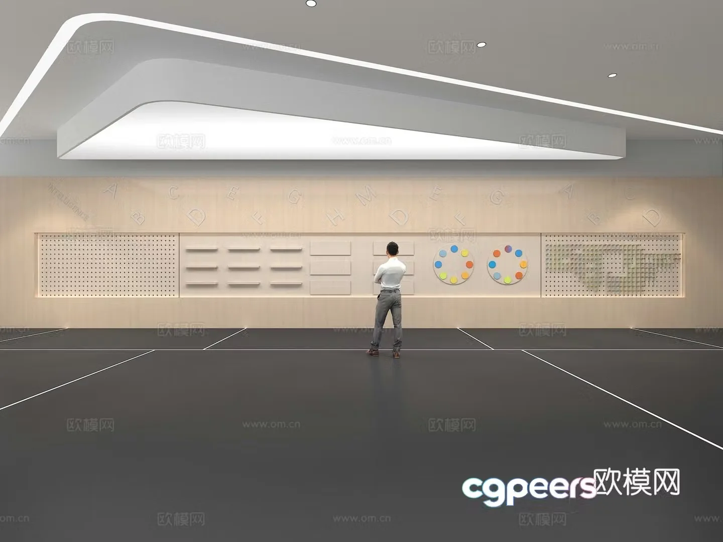 Cultural wall Corporate culture wall Education Theme wall Exhibition hall Campus culture Corridor 3D model