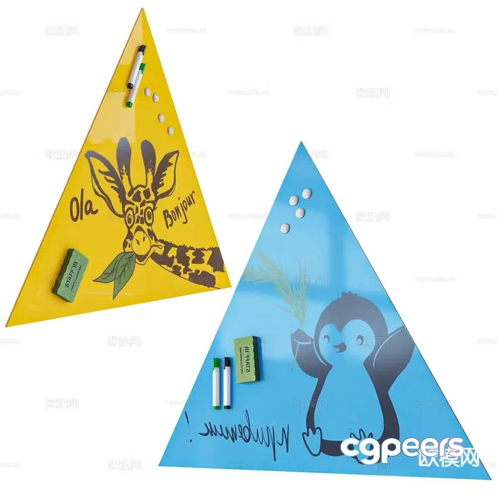 ASKELL triangular whiteboard drawing board 3d model