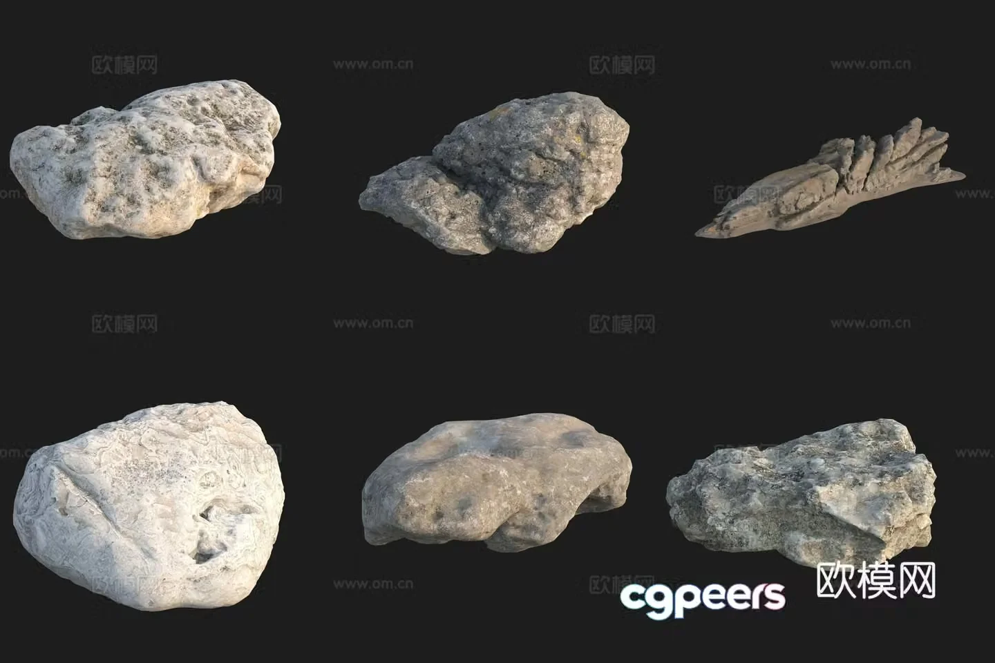 Beach beach stone rock 3d model