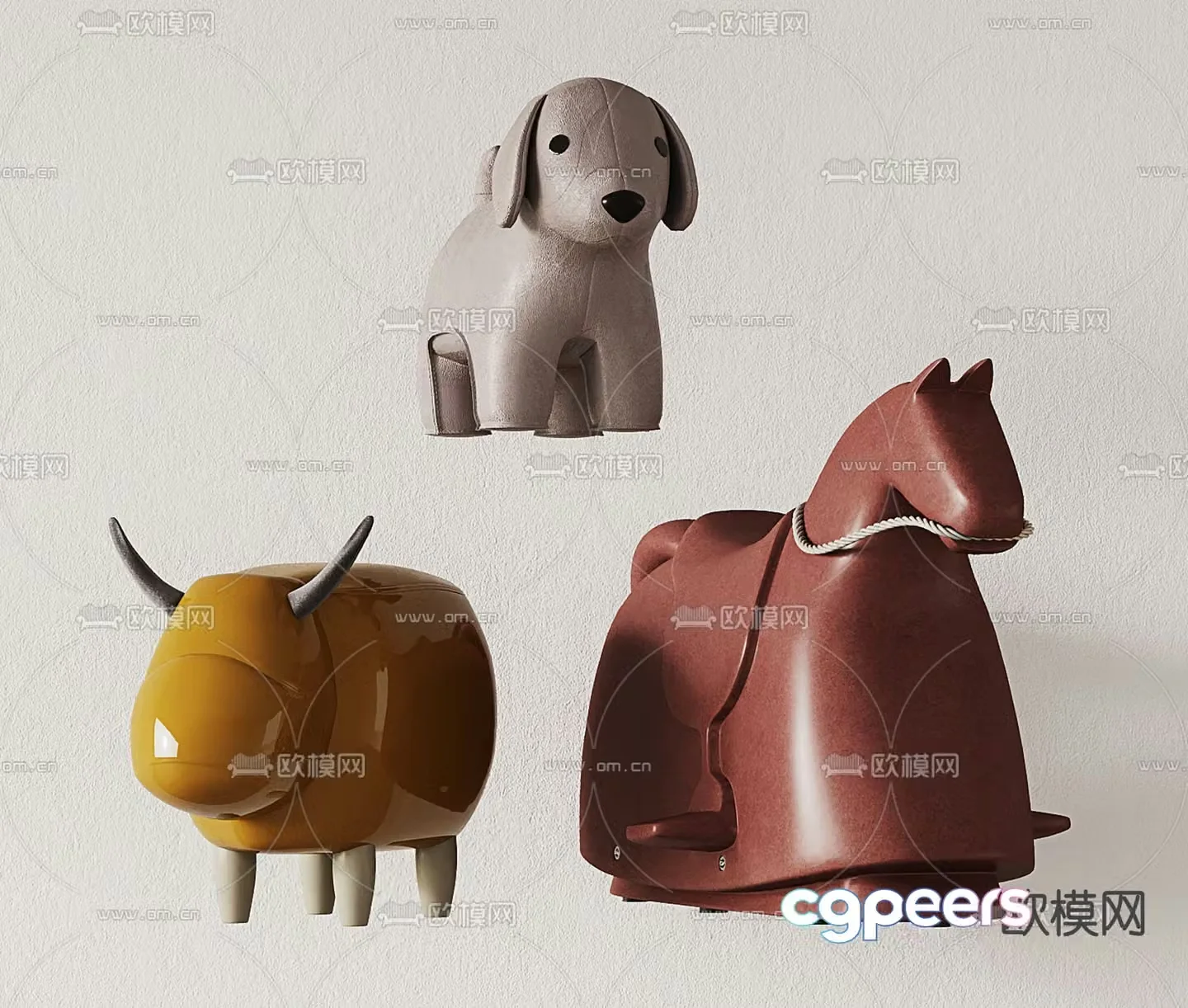 Children’s stool animal sofa stool 3d model