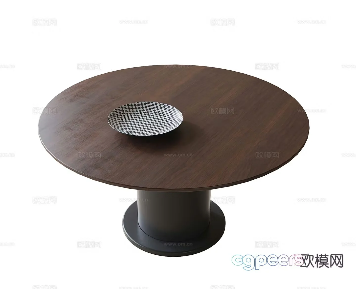 Modern round dining table 3d model
