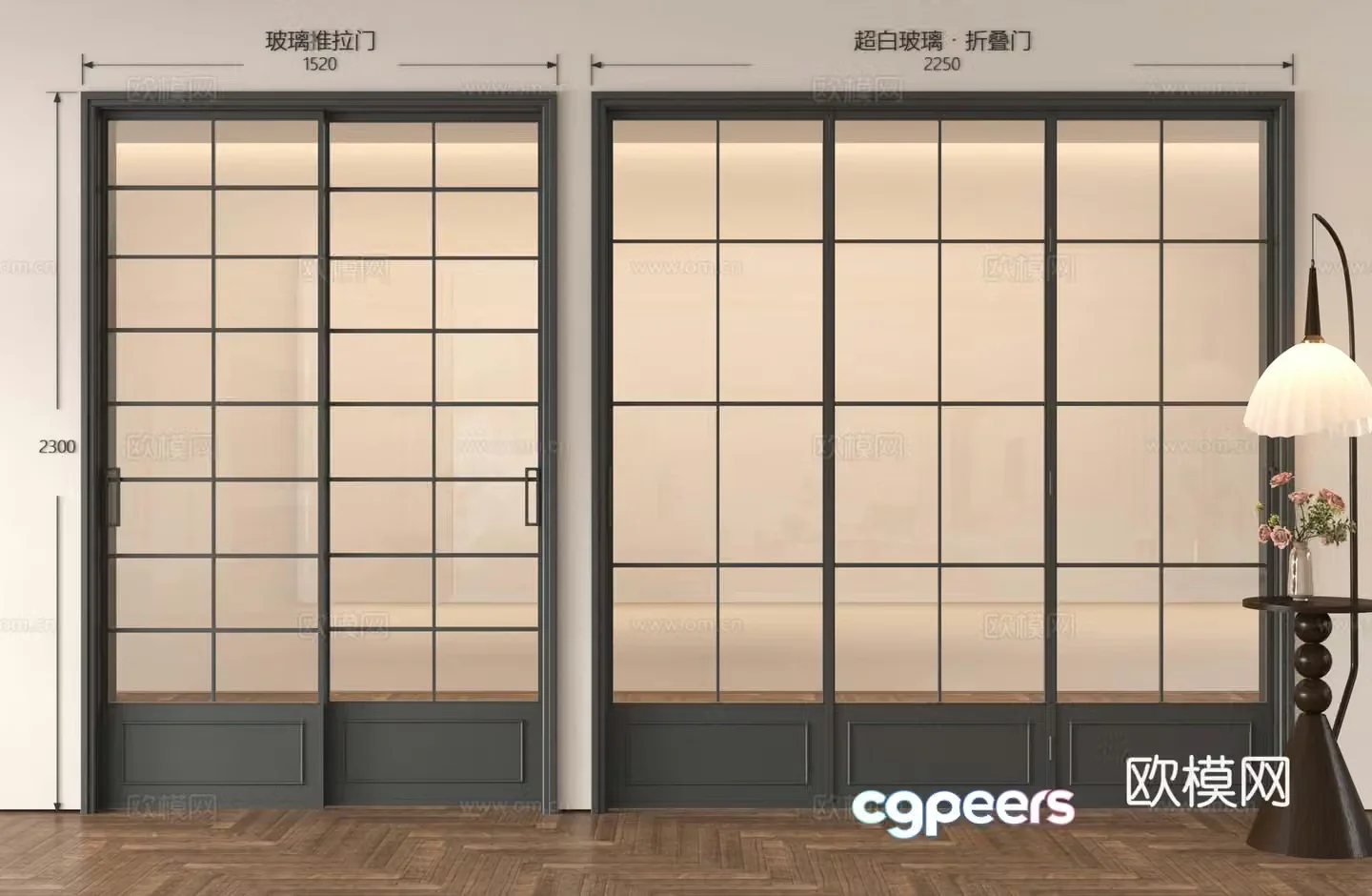French medieval glass door folding door glass door sliding door balcony folding door kitchen folding 3D model