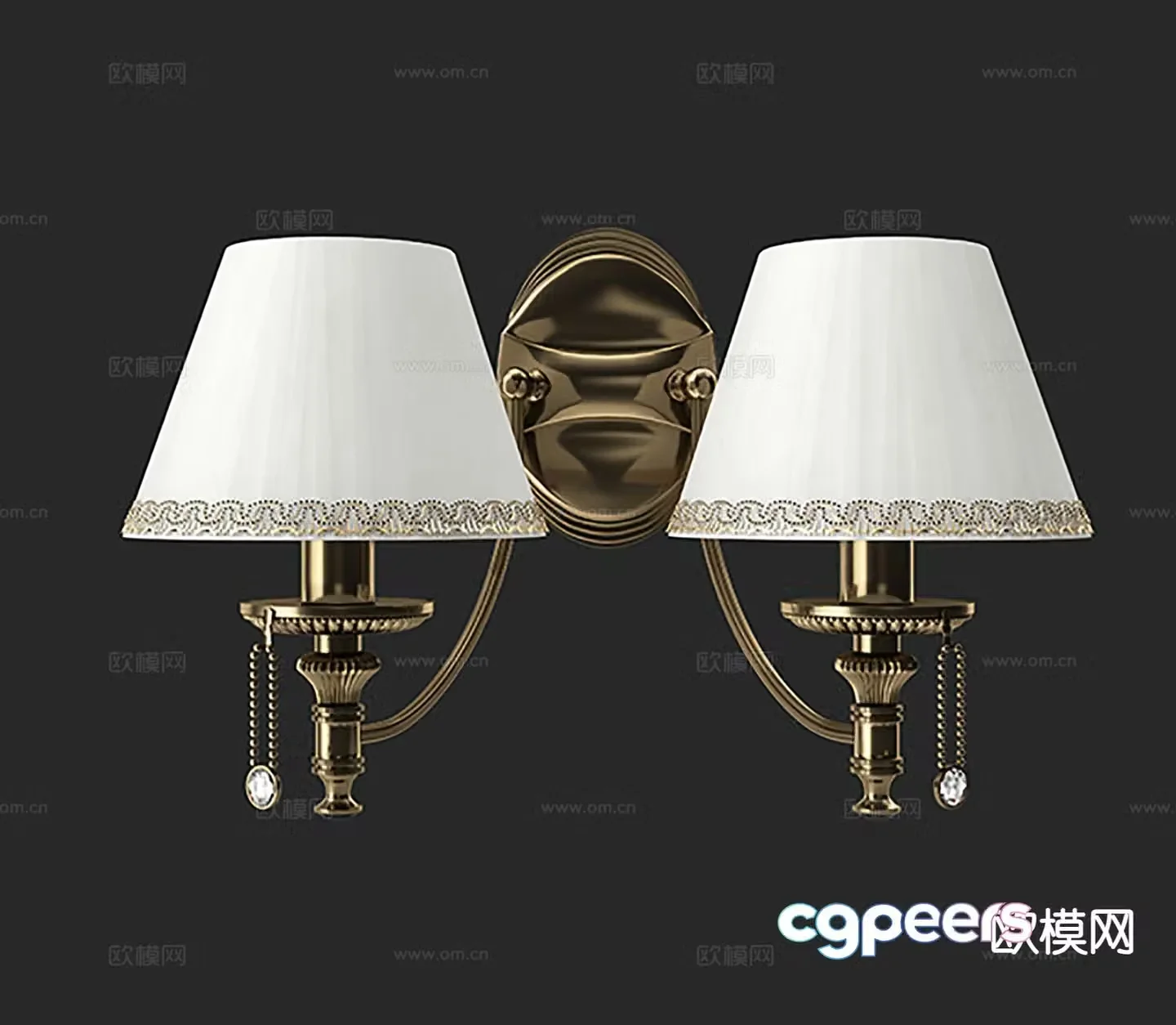 Jianou wall lamp double head wall lamp 3d model
