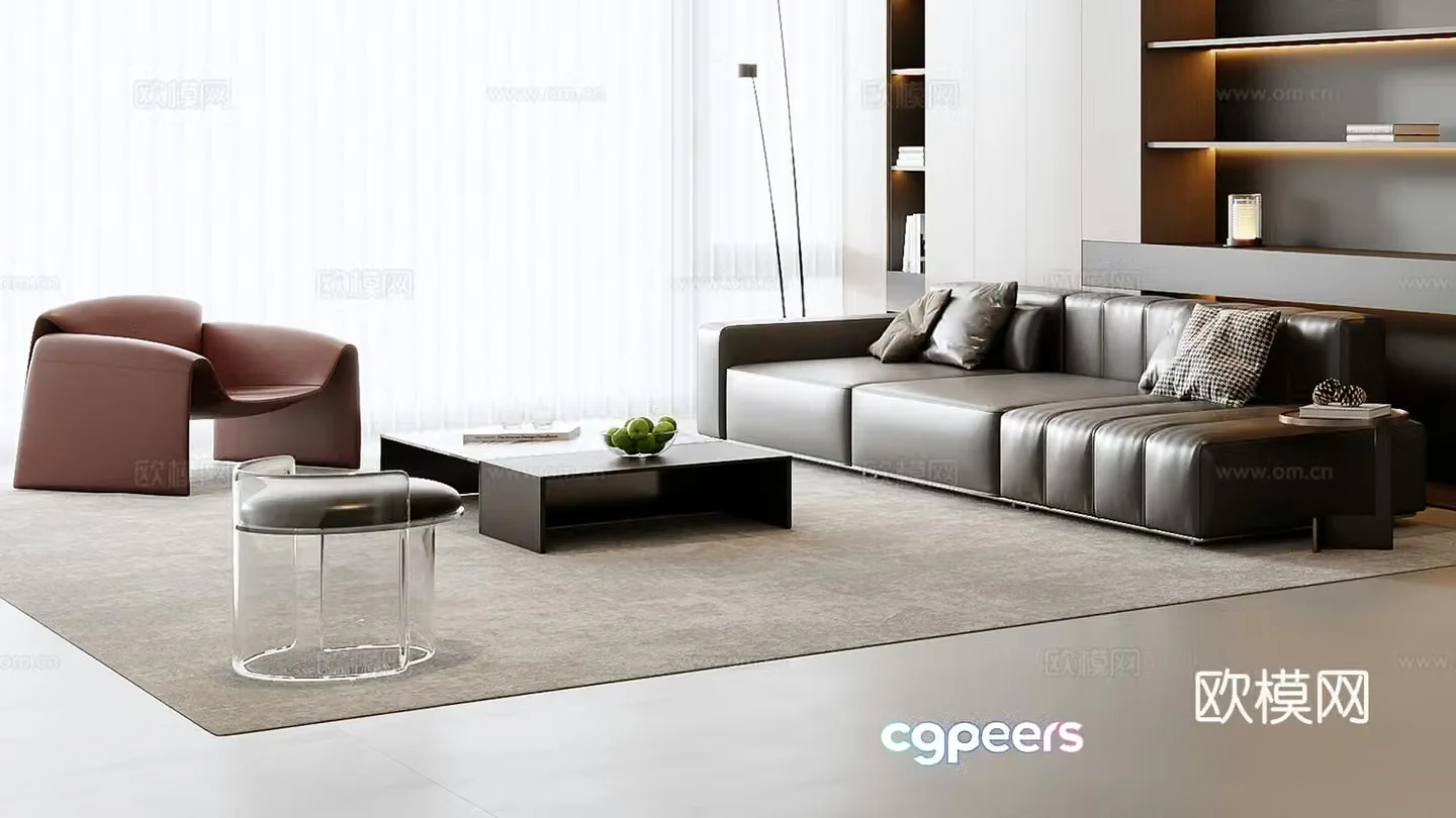 Italian sectional sofa 3d model