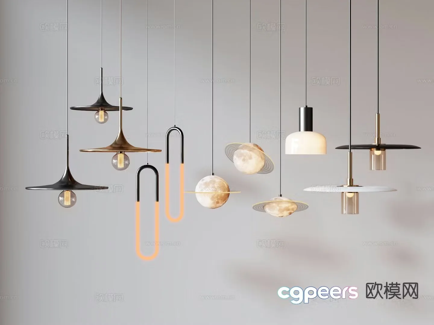Modern bedside small chandelier 3d model