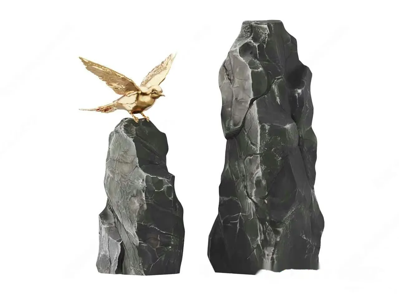 Gold Bird On Stone 3D Model – 3530 – VRAY Render