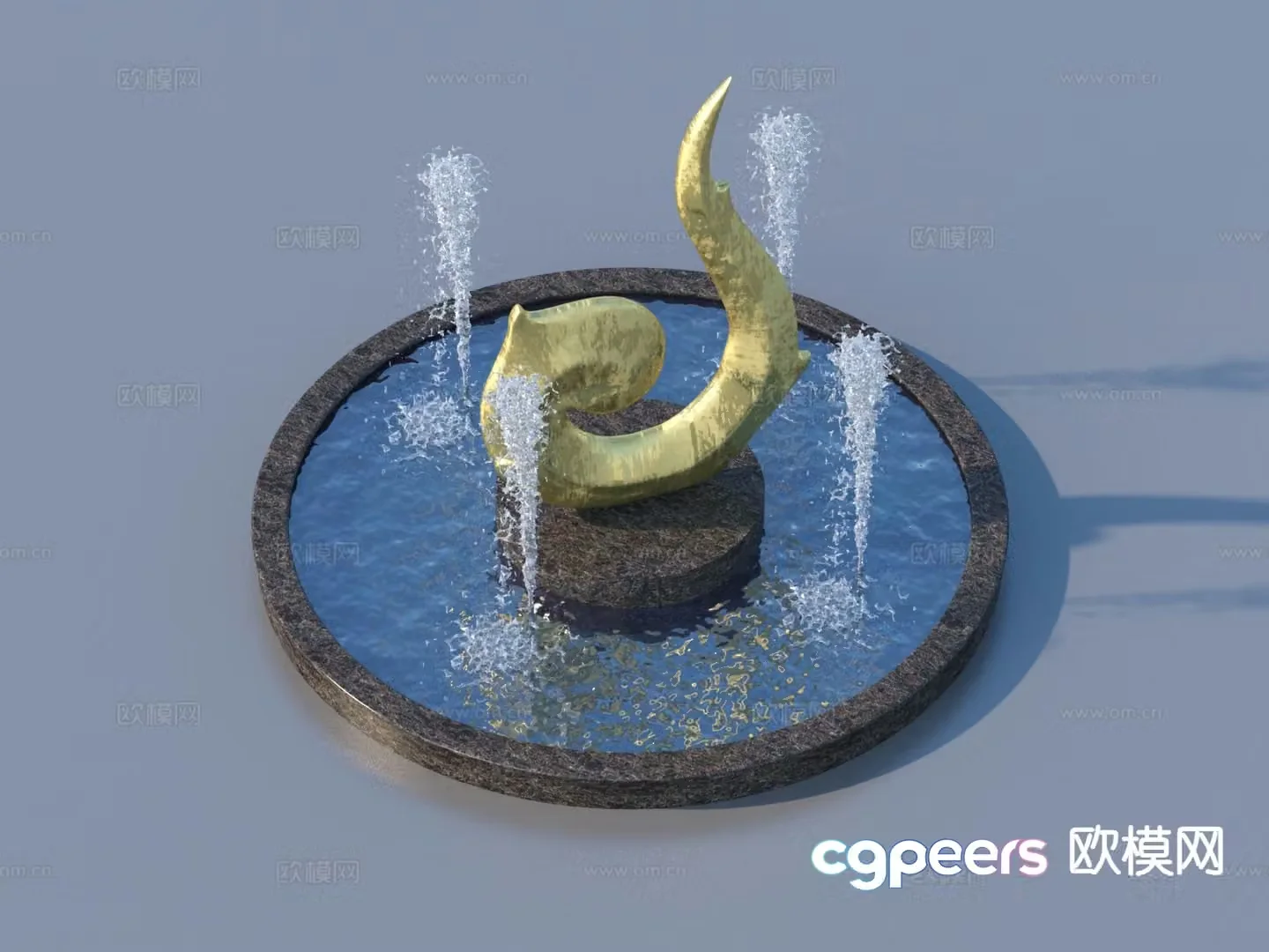 urban sculpture waterscape landscape sculpture 3d model