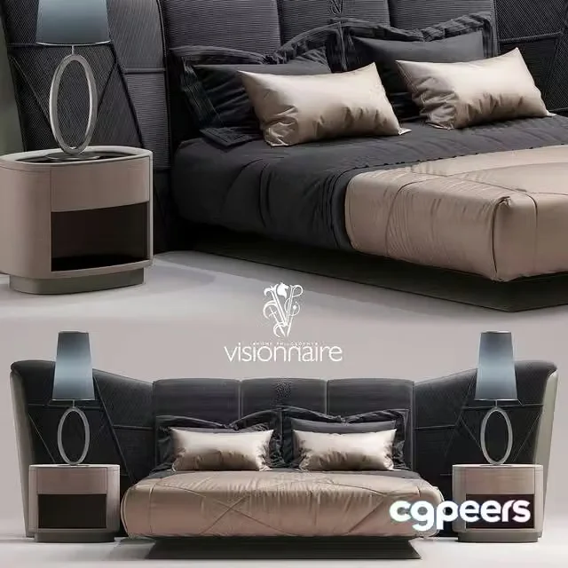 3ds Max Free – Bed visionnaire Plaza BED