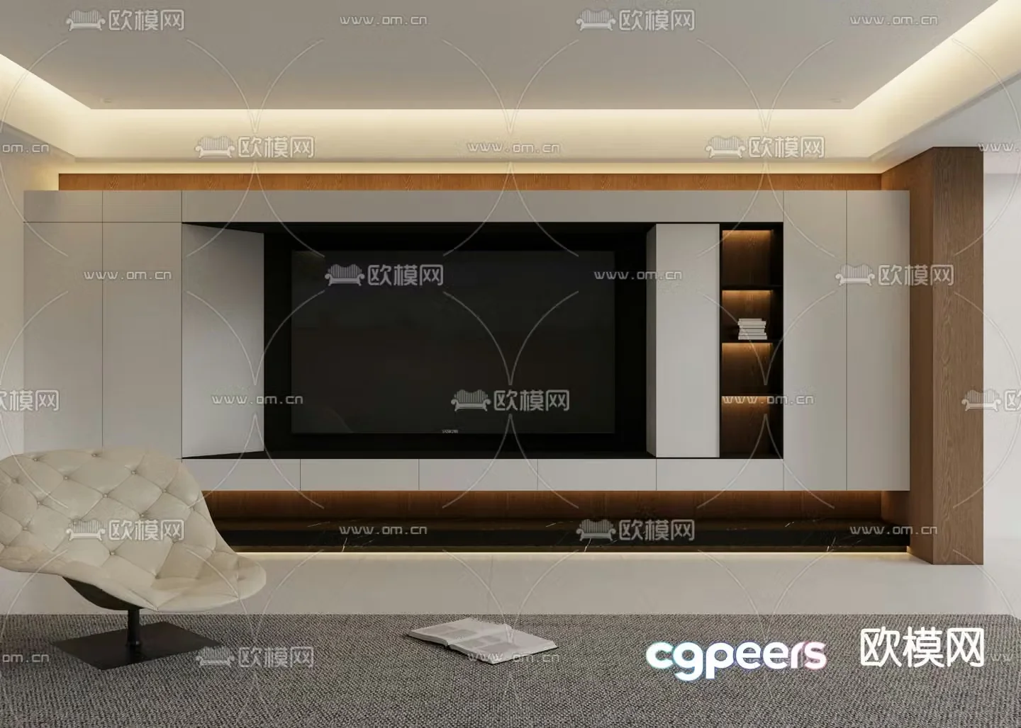 TV wall TV background 3d model