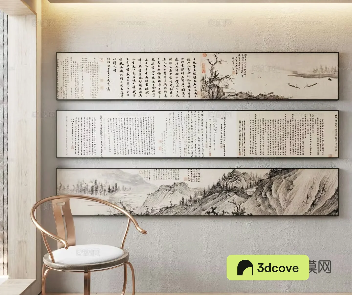 Chinese style decorative hanging paintings banner hanging paintings calligraphy and painting ink painting