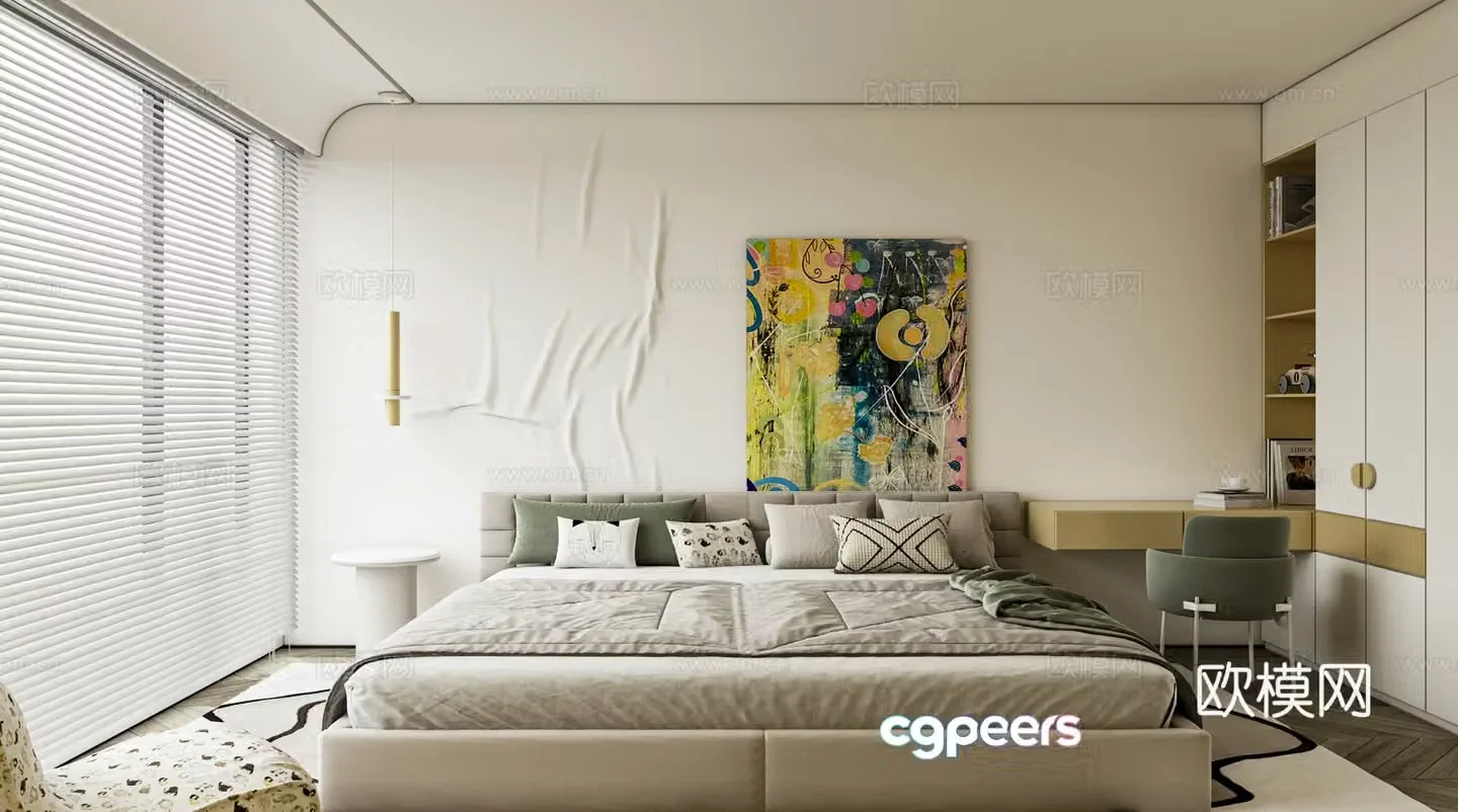Modern oversized bedroom 3d model