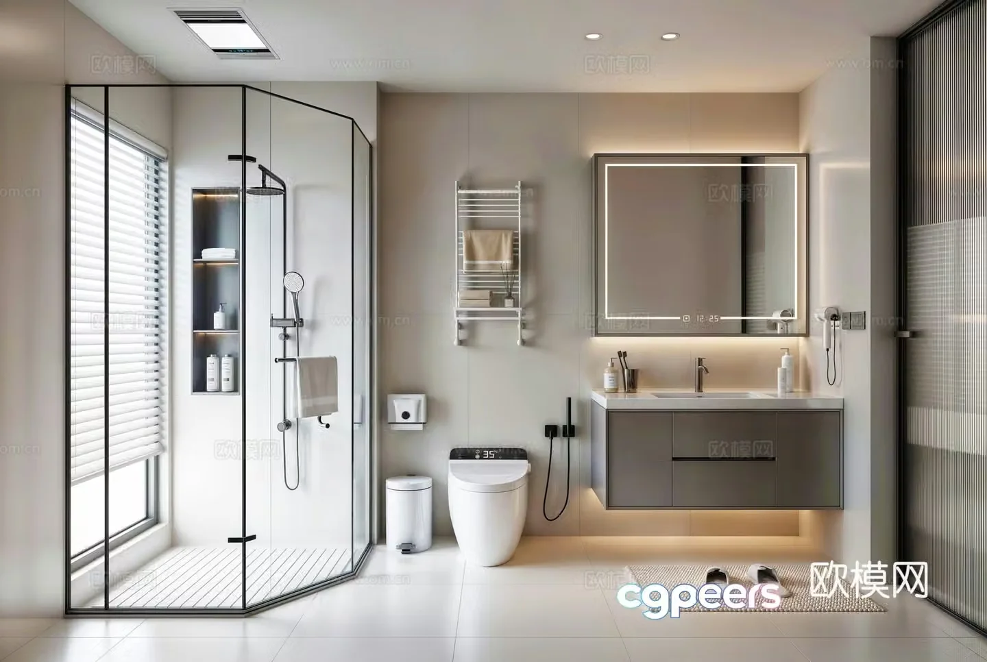 Modern bathroom Shower bathroom 3d model