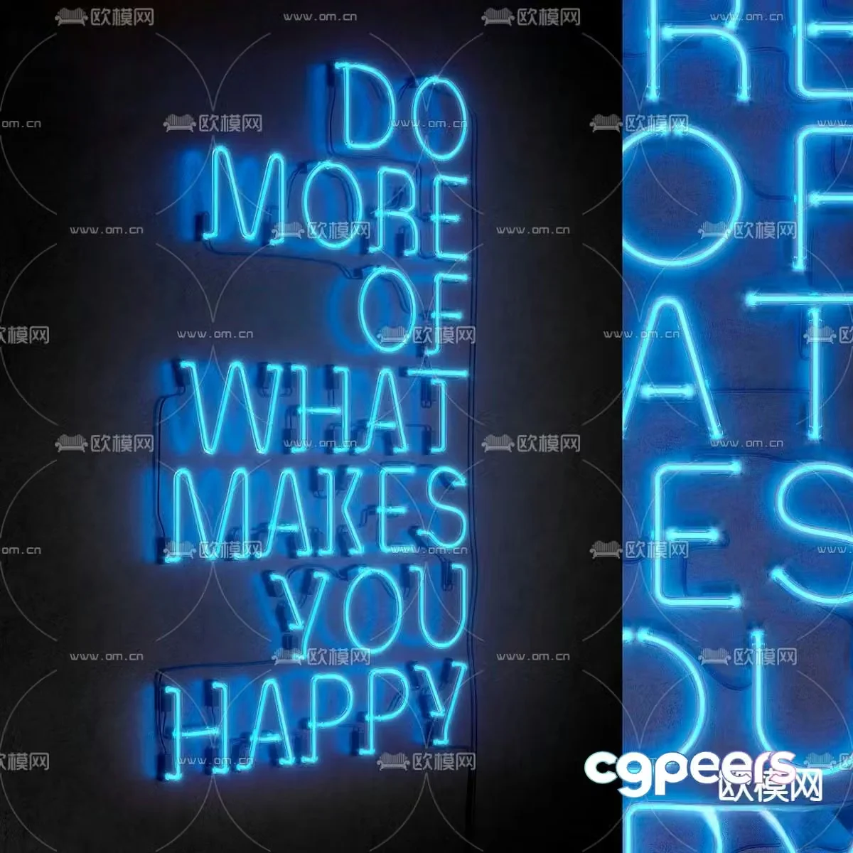 Neon lights decorative lights luminous characters 3d model