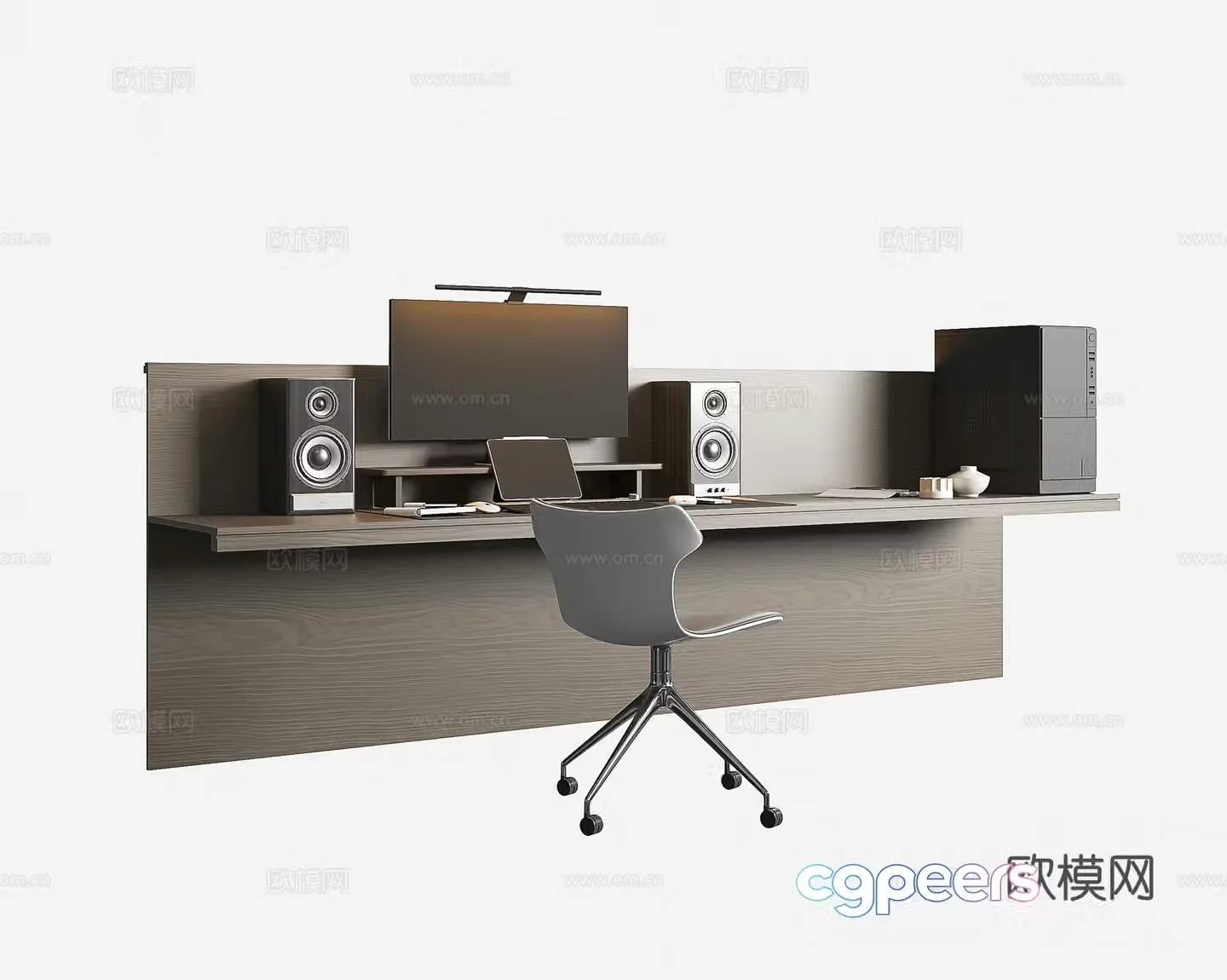 Desk and chairs Computer desk and chairs E-sports desk and chairs Computer monitor host 3D model