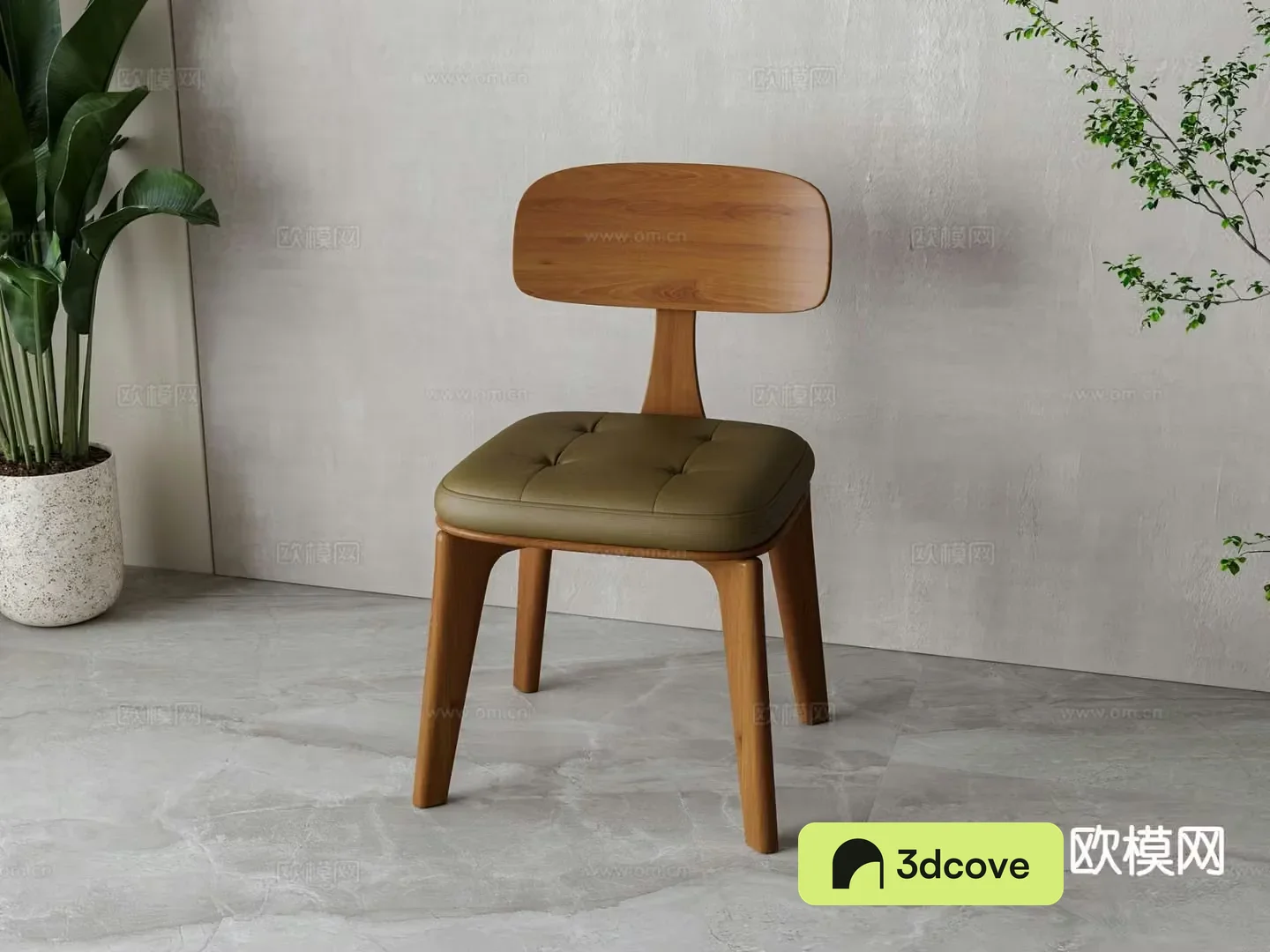 Nordic chair dining chair 3d model