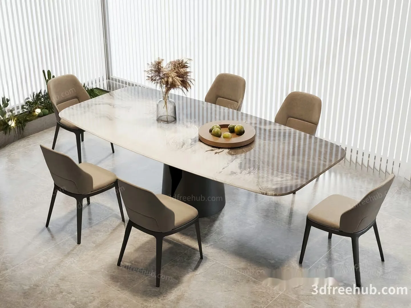 Modern Dining Room 3D Model – 18570 – VRAY Render